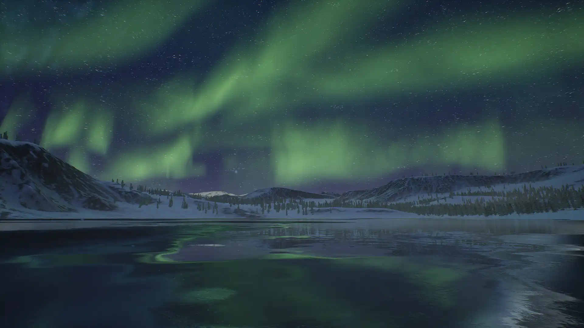 北极极光-Arctic Aurora Landscape