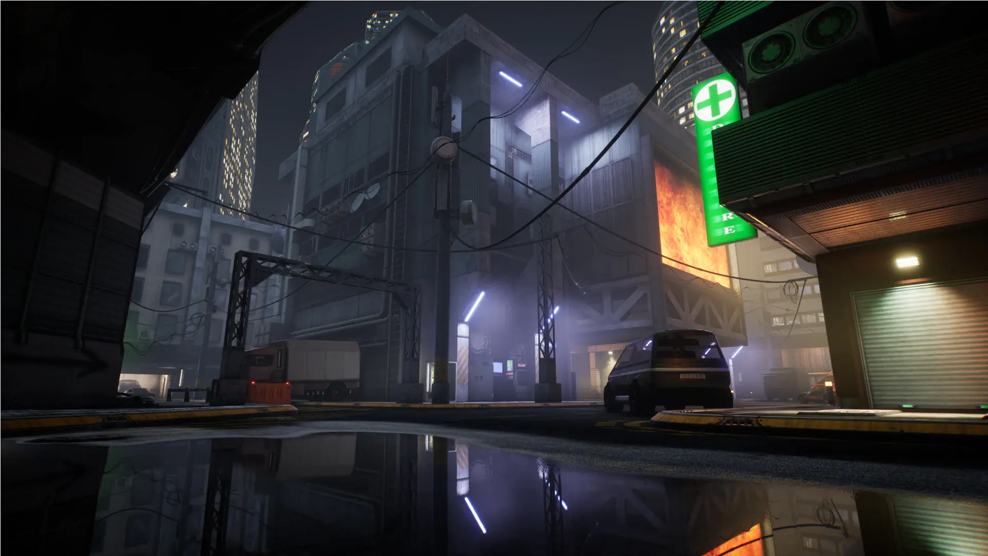 赛博朋克街头-Cyberpunk street assets