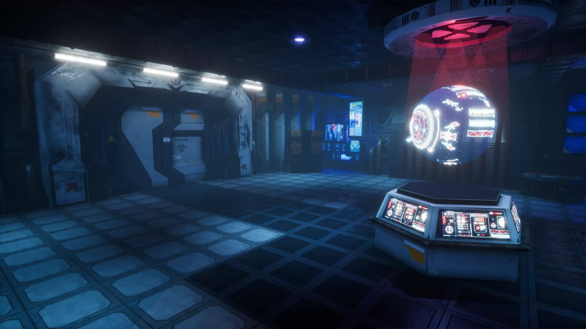 科幻实验室内部带全息图-Pro-TEK Sci-Fi PBR Laboratory Interior with Hologram