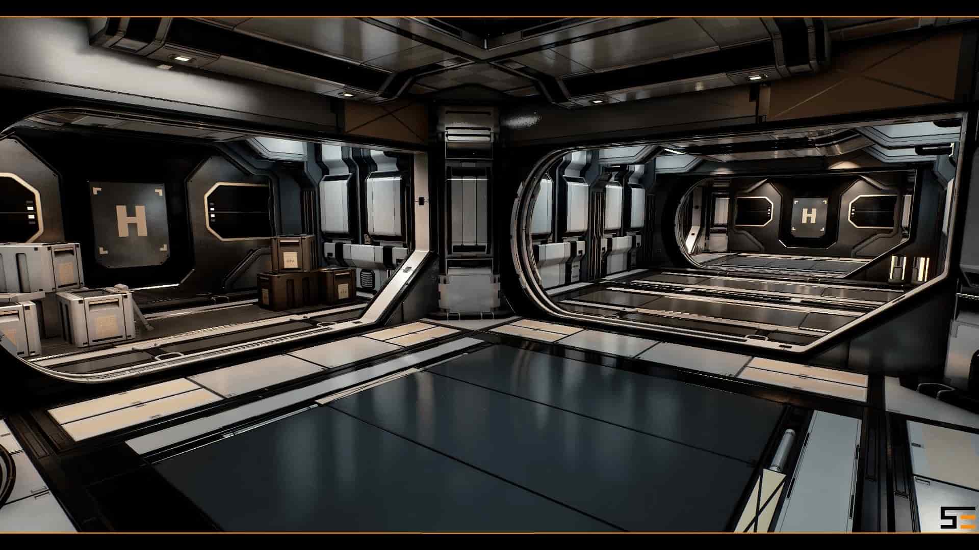 科幻基地走廊-Modular SciFi Hallways