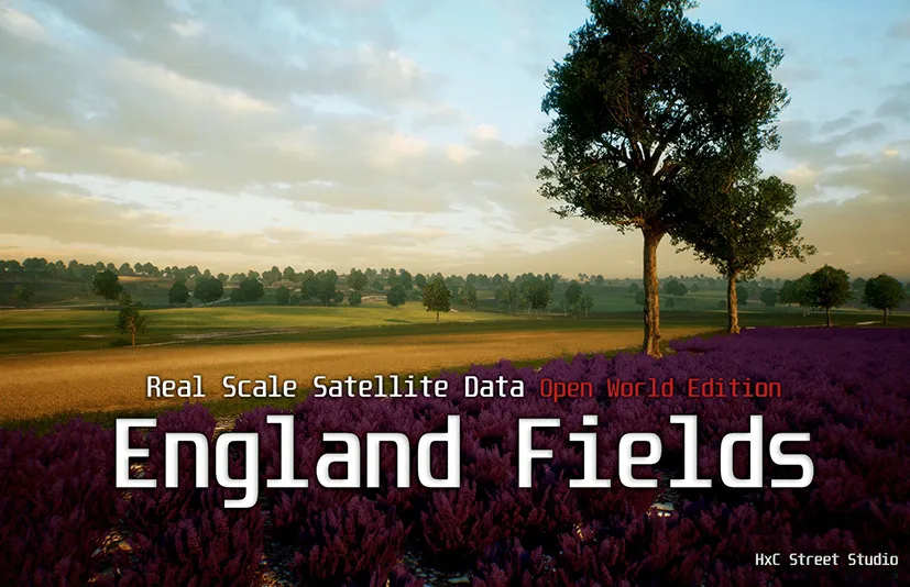 英格兰田野 – Landscape: England Fields – Real Scale Satellite Data