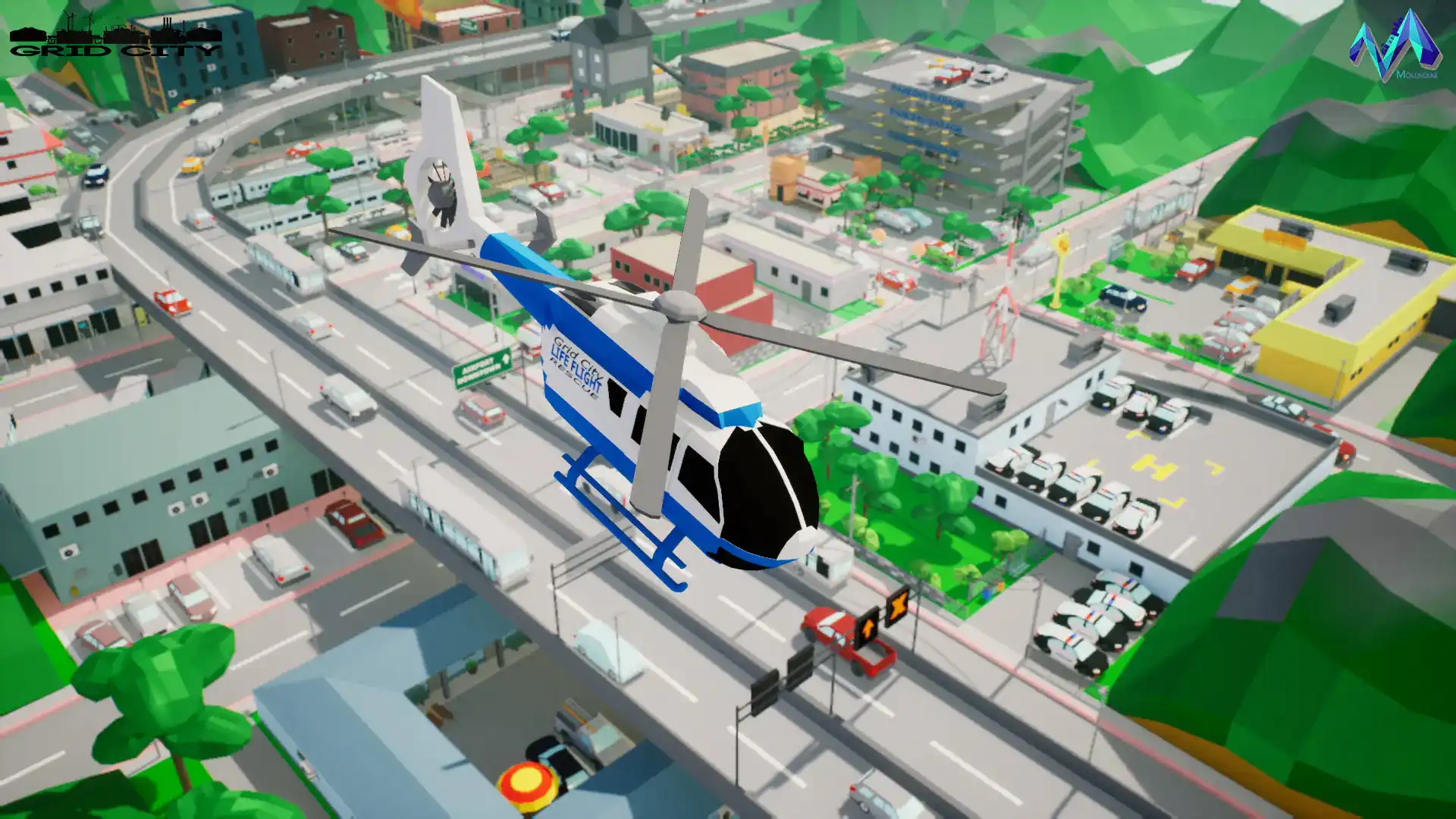 城市环境-Low Poly Grid City II. Environment
