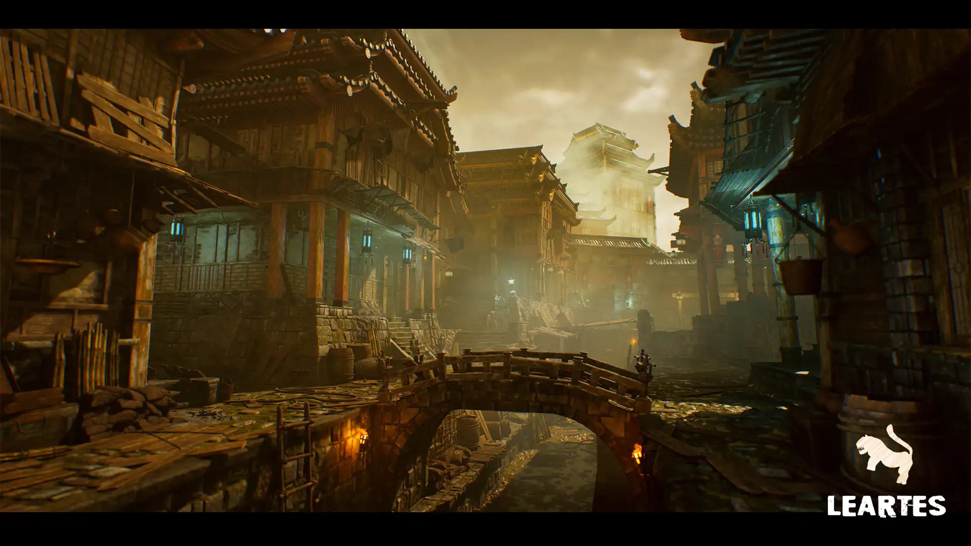 古代小镇运河场景-Asian Canal Environment