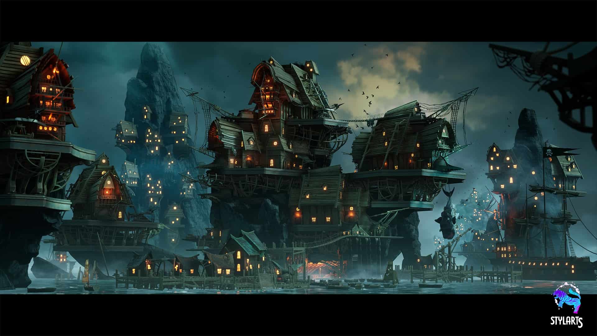风格化海盗港口城市 – Stylized Pirate Port City Modular (Pirate , Port , City )