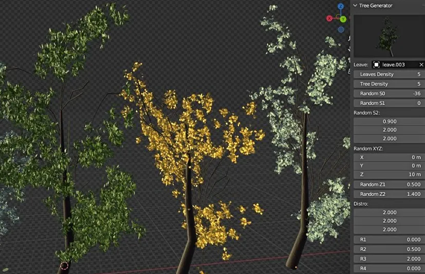 Blender树木植物生成插件 Tree Generator V2