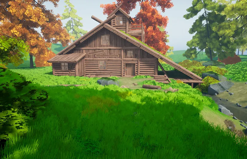 风格化的小木屋 – Stylized Log Cabin