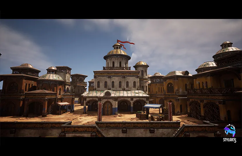 风格化沙漠集市 – Stylized Desert Bazaar – UE5 ( Desert , Bazaar , Desert )