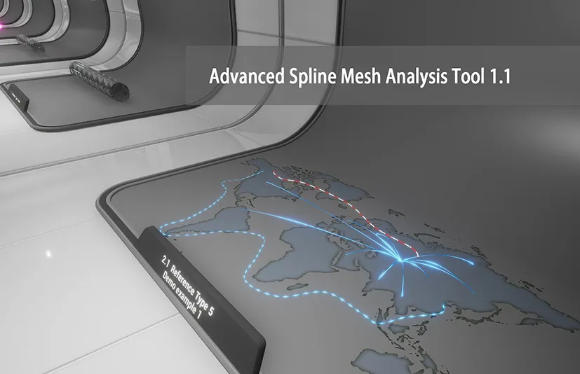 可视化科技城市 线路蓝图 – Advanced Spline Mesh Analysis Tool