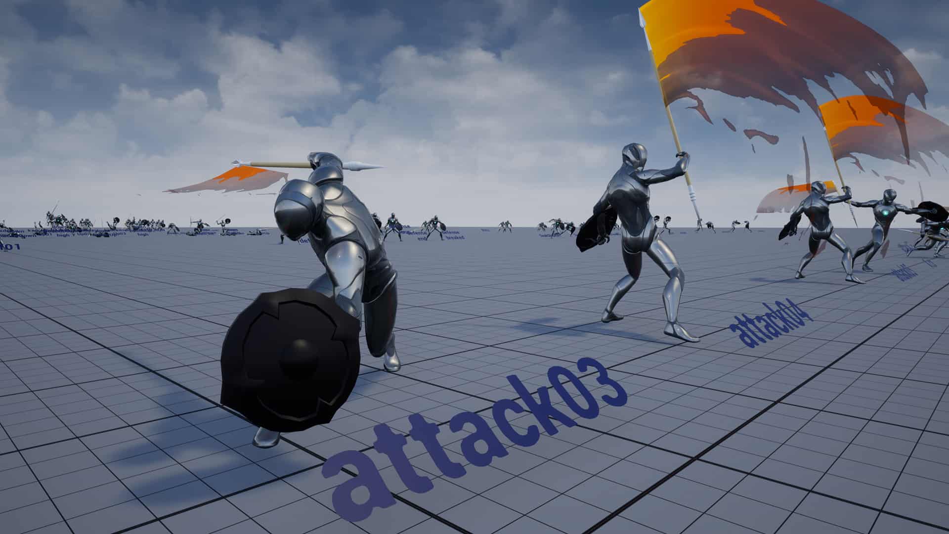 长矛与盾牌攻防动画-Insane Spear-Shield Anim Set