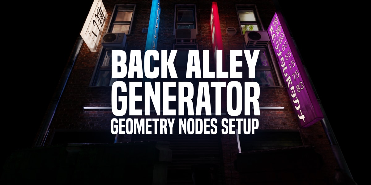 Blender小巷后港风建筑路牌空调广告牌 – Back Alley Generator v1.1