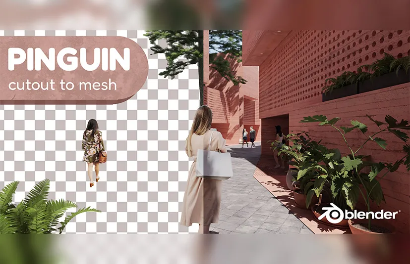 Blender PNG图像剪切网格创建工具 – Pinguin – Cutout To Mesh v3.1.1
