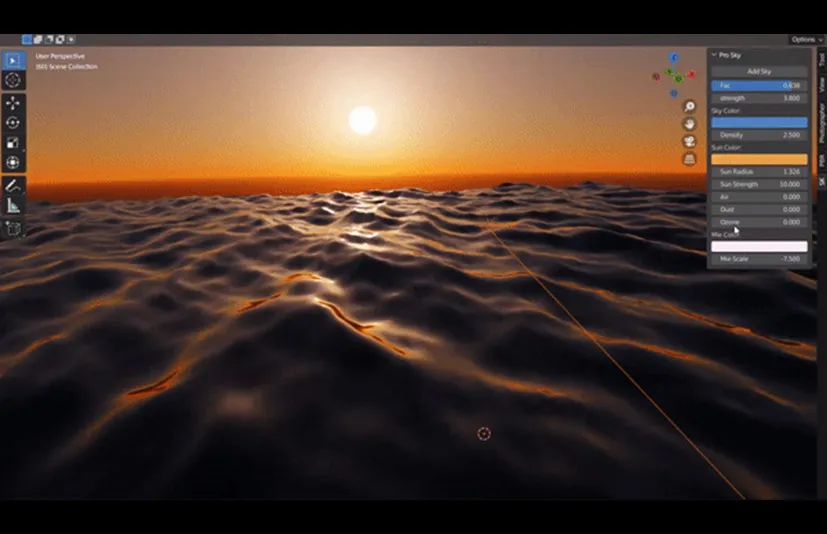 Blender创建逼真天空插件 – Pro Sky Addon for Blender v1.0