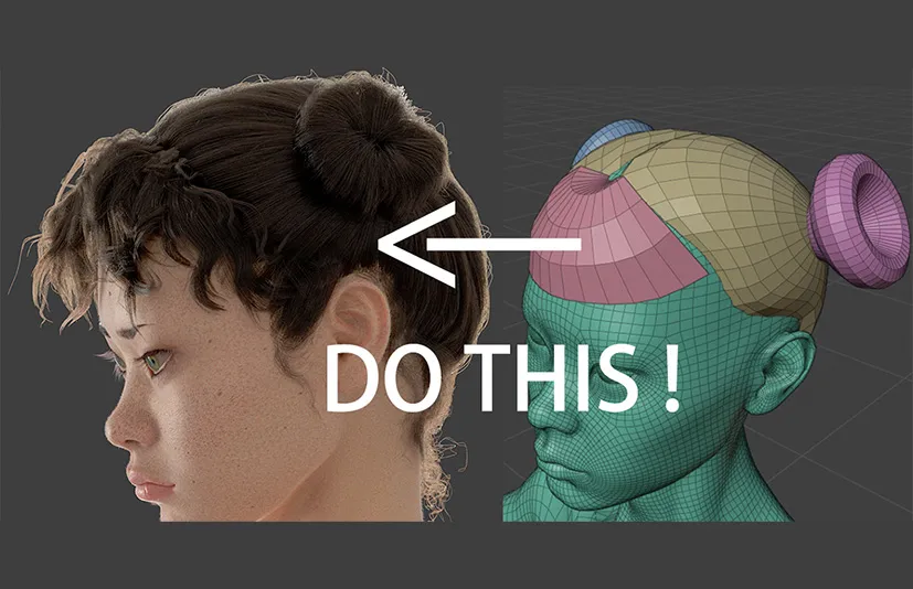 Blender头发生成资产预设 – N_Hair_Nodes_v2+ & Hair Card Maker