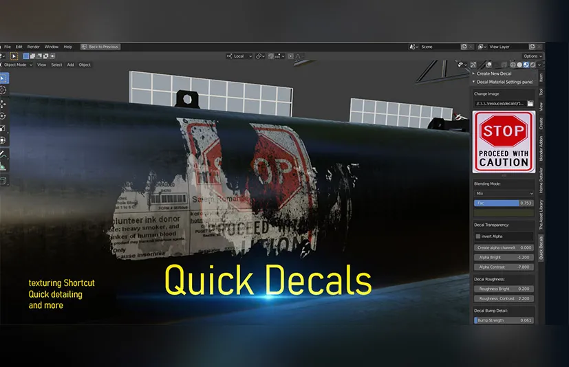 Blender快速贴花插件 – Quick decals v2.1.0