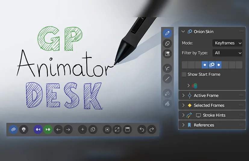 Blender手绘线条动画插件 – Gp Animator Desk v1.6