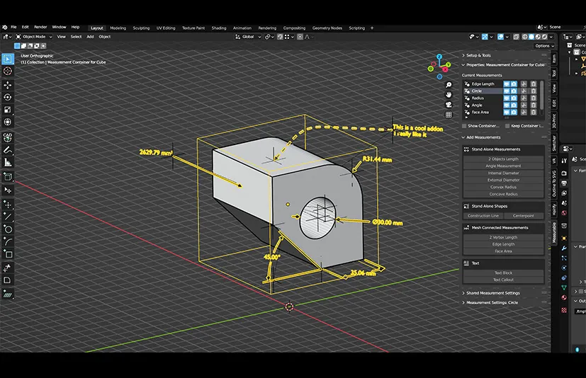Blender模型参数测量标注插件 – Measurable