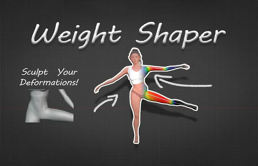 Blender绑定权重绘制插件 – Weight Shaper v1.1.0
