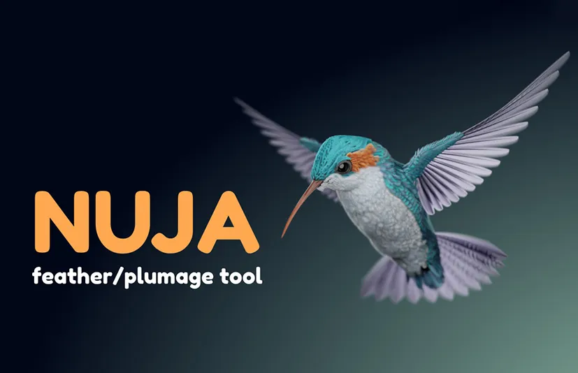 Blender羽毛模拟生成插件 – Nuja – Feather And Plumage Tools 1.0