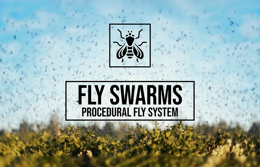 Blender逼真的程序昆虫苍蝇集群系统 – Fly Swarm