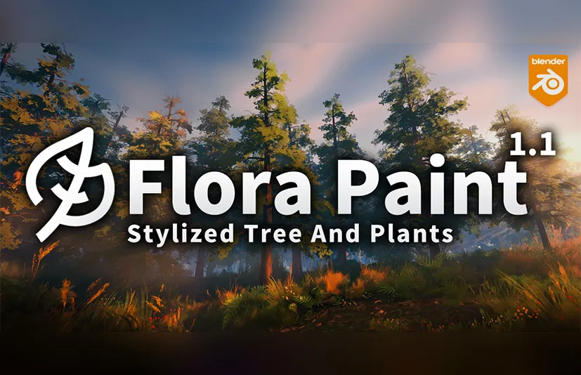 Blender风格化的树木植物与材质预设库 – Stylized Trees And Plants Tree Library Flora Paint 1.0