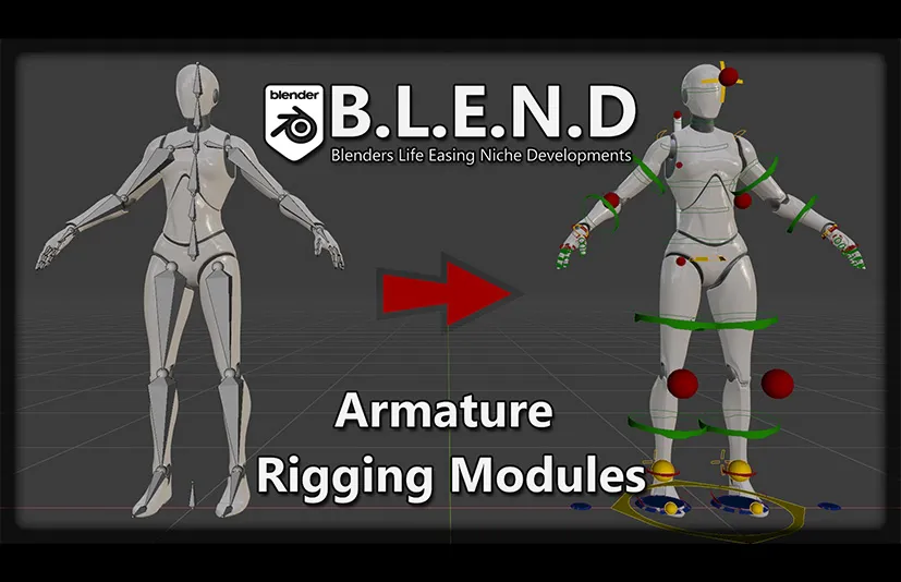 Blender高级骨架FK骨骼IK绑定模块 – Armature Rigging Modules v1.1