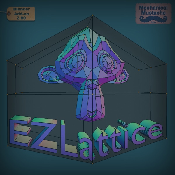 Blender网格晶格变形重塑模型插件 – EZLattice v1.36