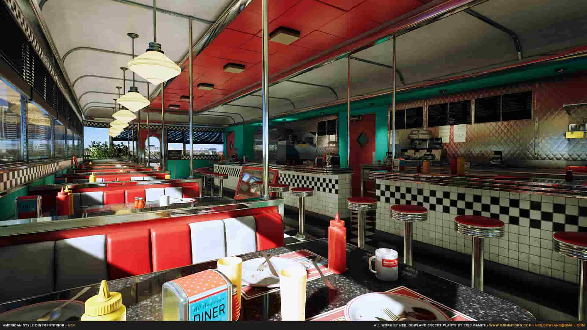 美式餐厅环境-American Style Diner