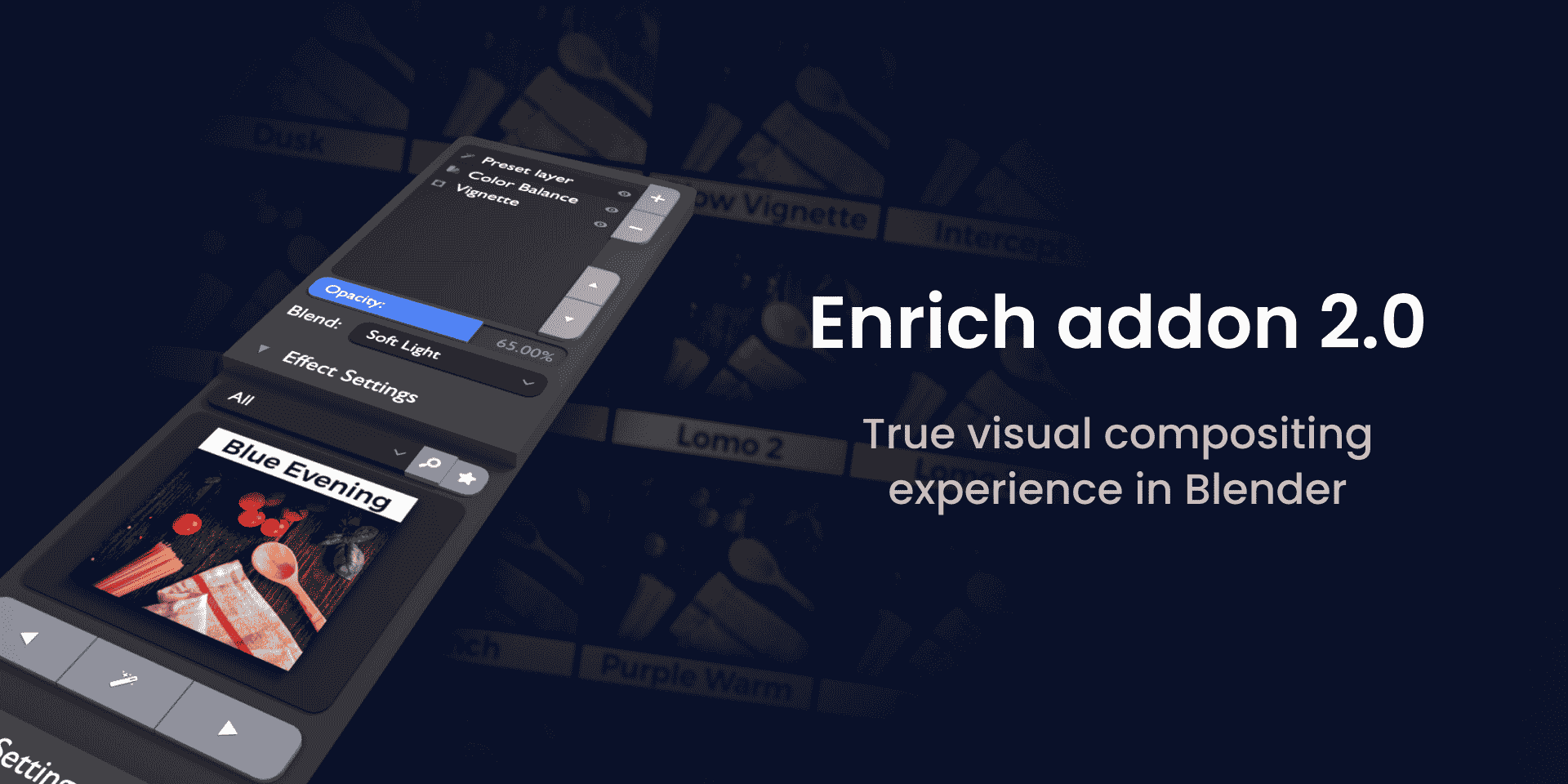 Blender可视化视觉合成插件 – Enrich – Add-On For True Visual Compositing v2.1