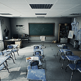 破旧高中教室-HighSchool Classroom