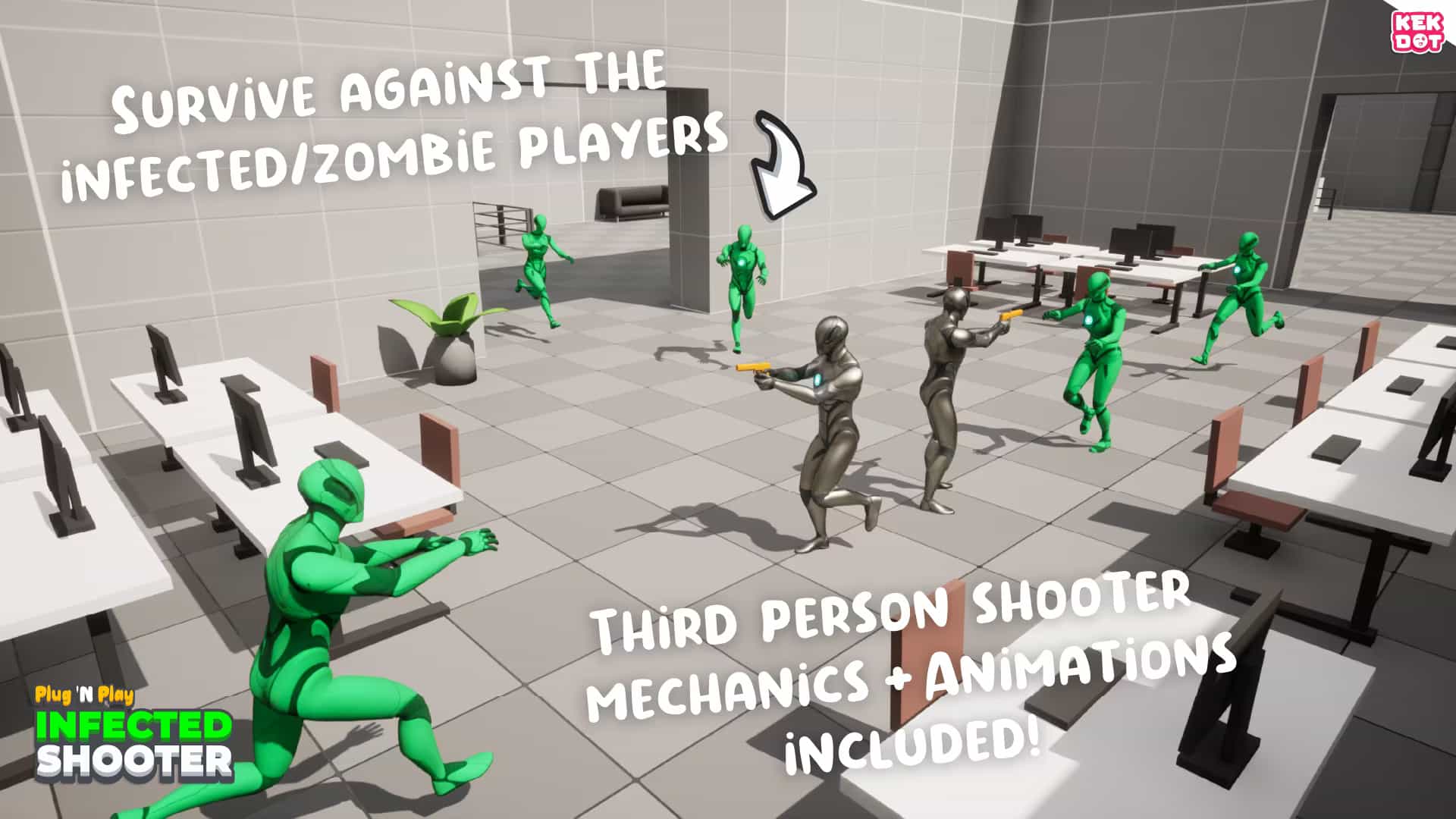 感染者 – 多人僵尸生存第三人称射击模板 – Infected – Multiplayer Zombie Survival Third Person Shooter Template