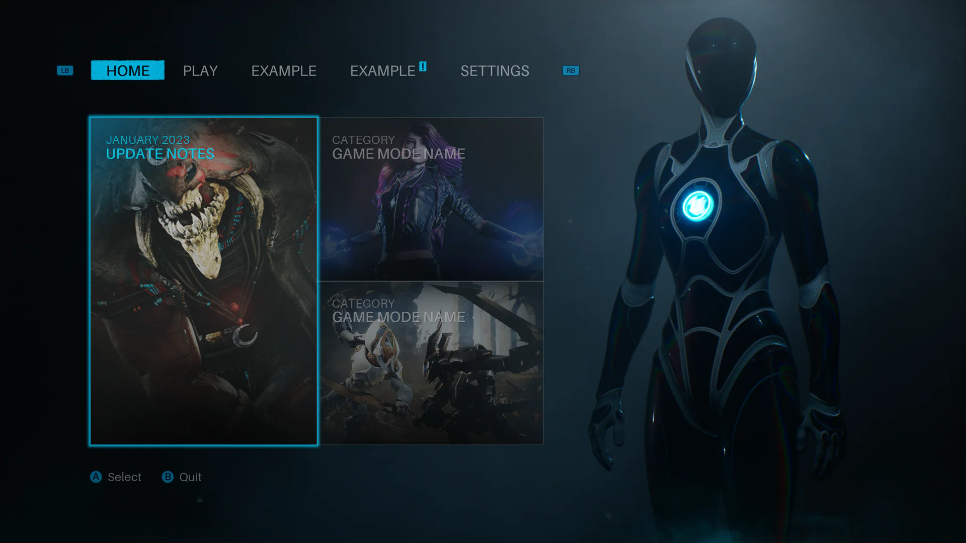 主菜单插件 – Pro Main Menu V3: Blue Edition