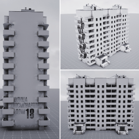 苏维埃城市建筑-PostSoviet City Pack