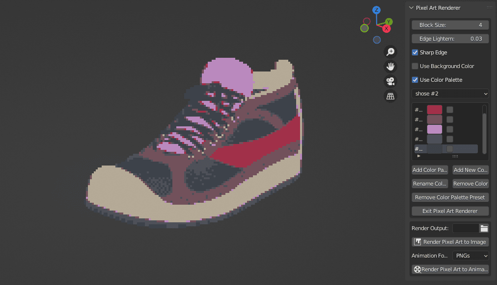 Blender二维像素化渲染插件 Pixel Art Renderer V1.10