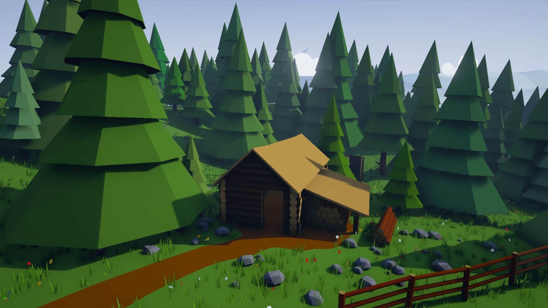 森林木屋-Stylized Low Poly Buildings