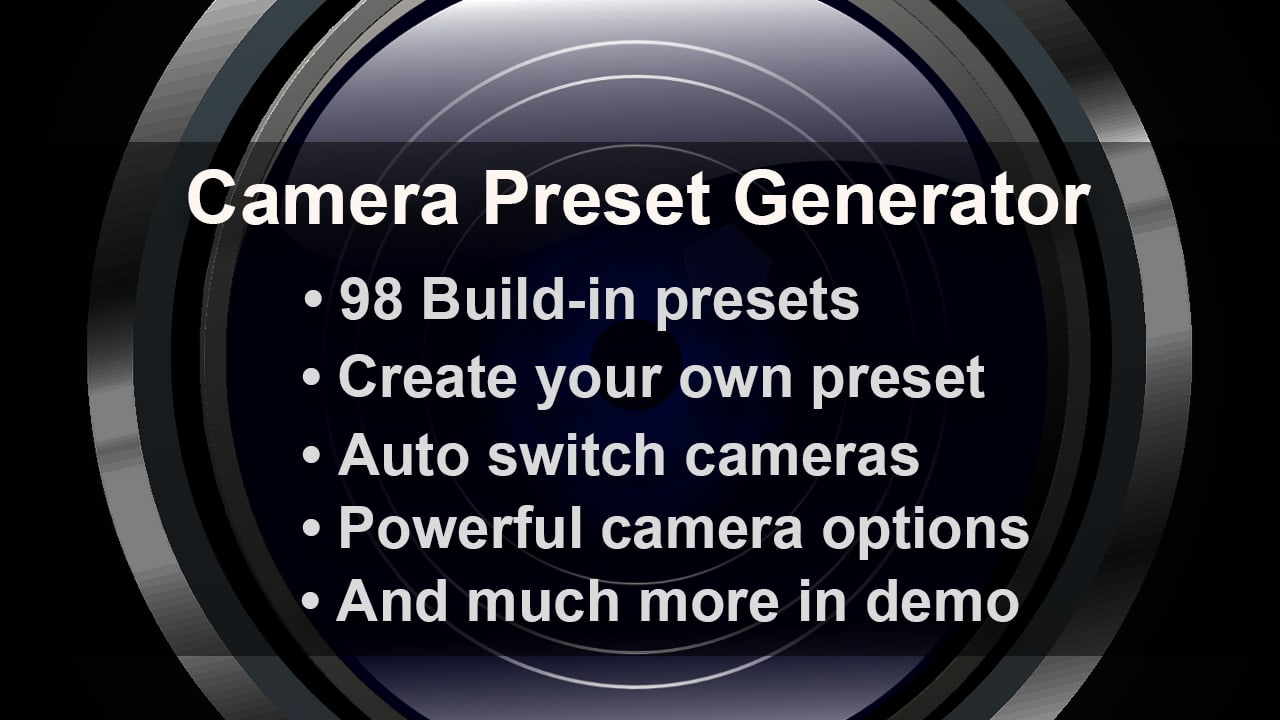 Blender摄像机动画插件 Camera Preset Generator v1.1.0