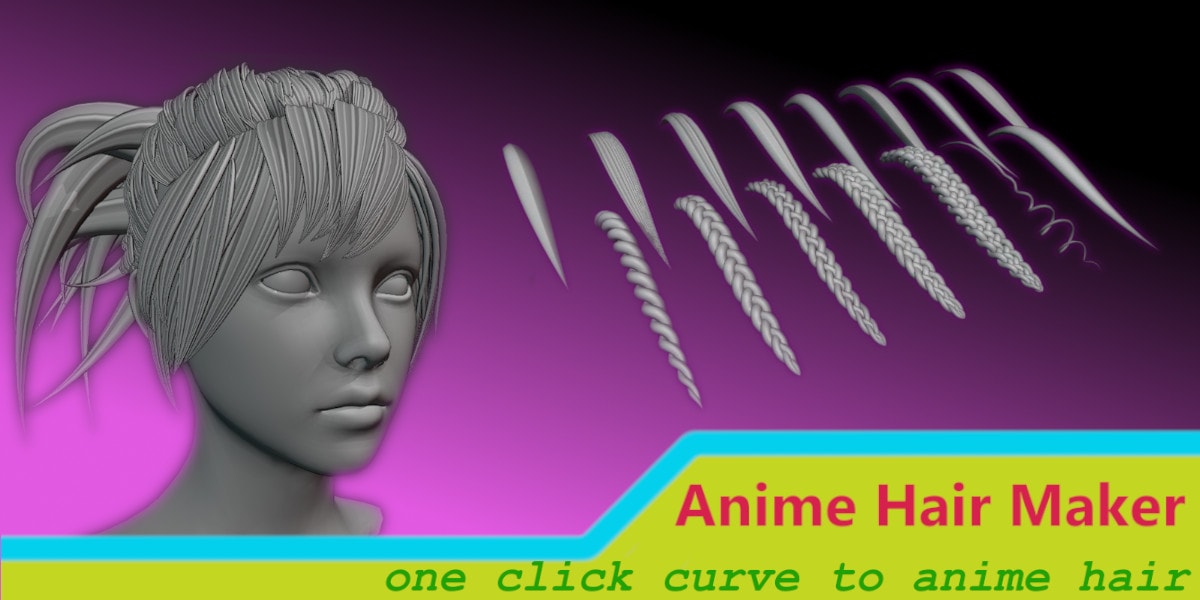 Blender头发制作插件 Anime Hair Maker V1.5
