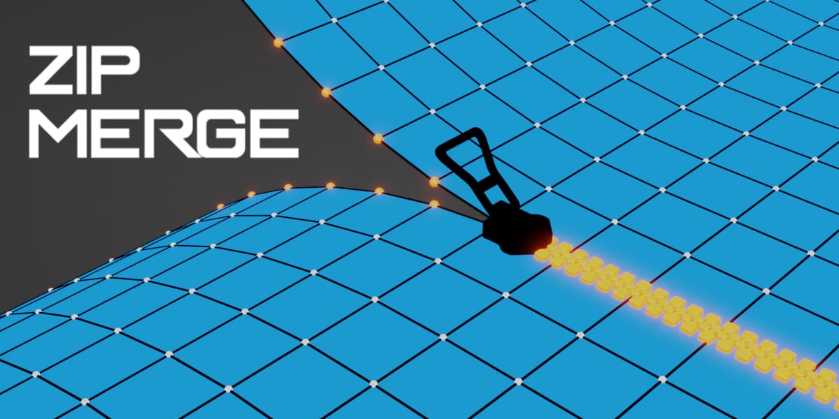 Blender合并点插件 – Zip Merge v1.1