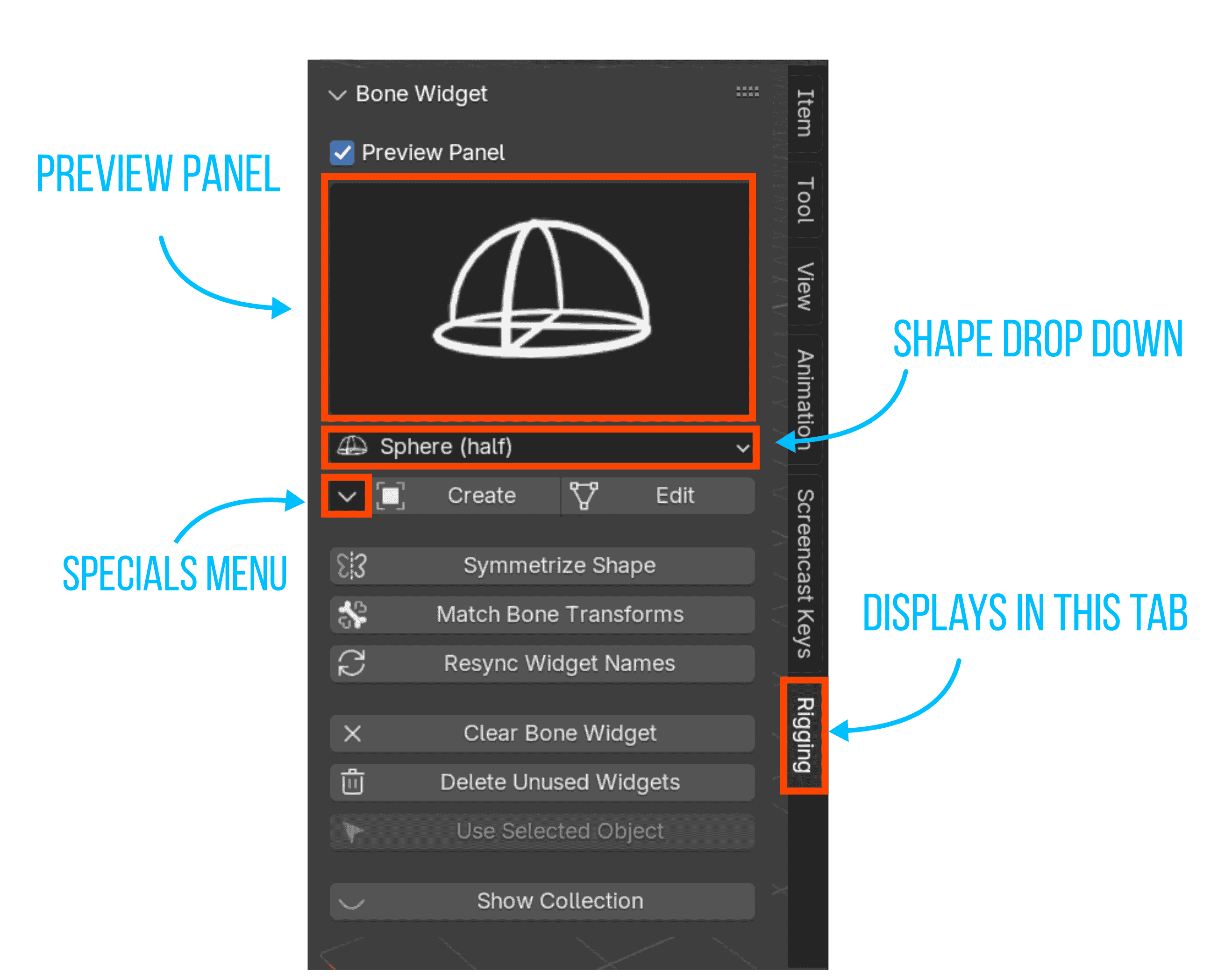 Blender自定义骨骼形状插件 – Bone Widget v1.9