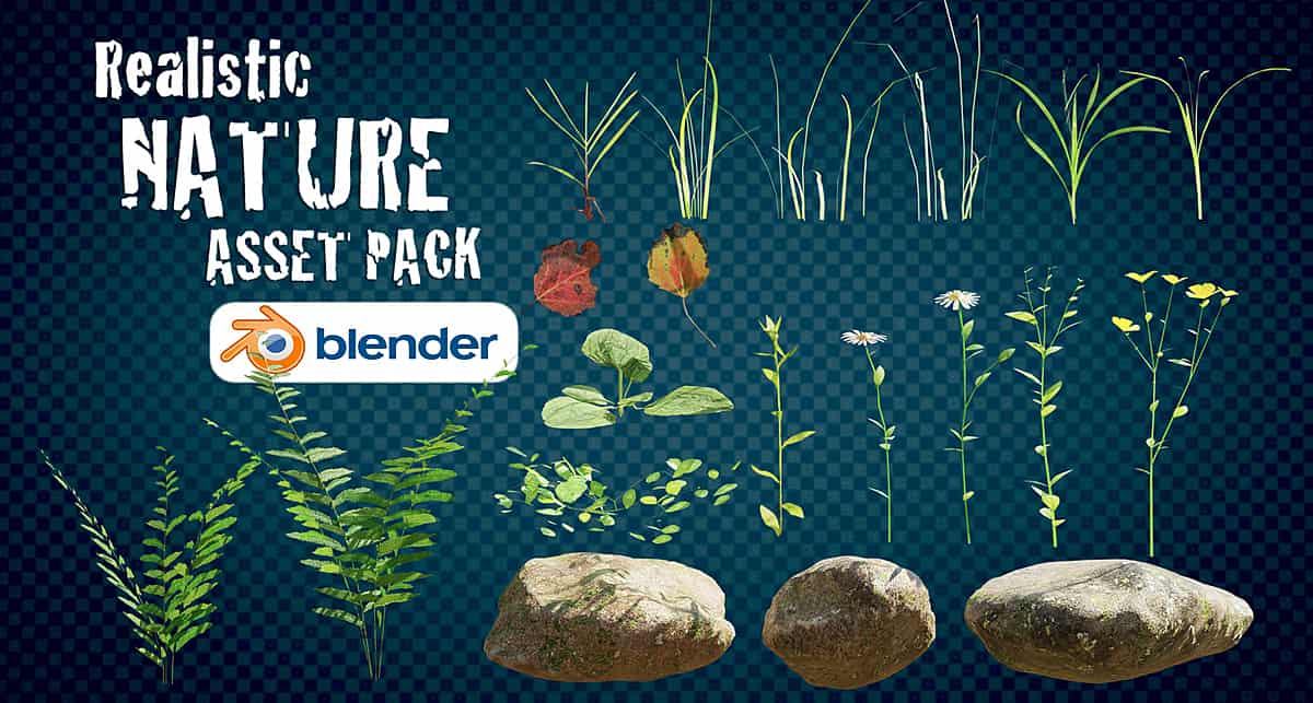 Blender逼真的自然资源包 Realistic Nature Asset Pack v1.2