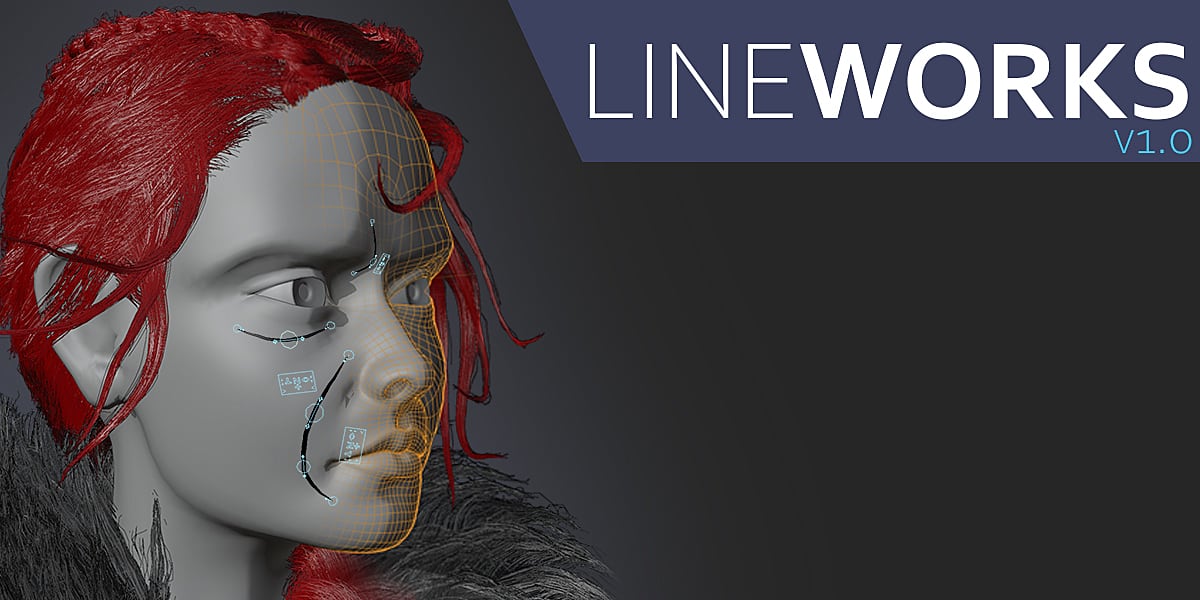 Blender角色表面绘制线型插件 – Lineworks v2.0