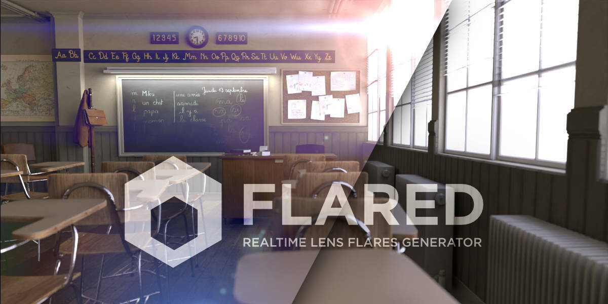 Blender实时镜头眩光、耀斑、 光影后期特效渲染插件 Flared VFX v1.9.4