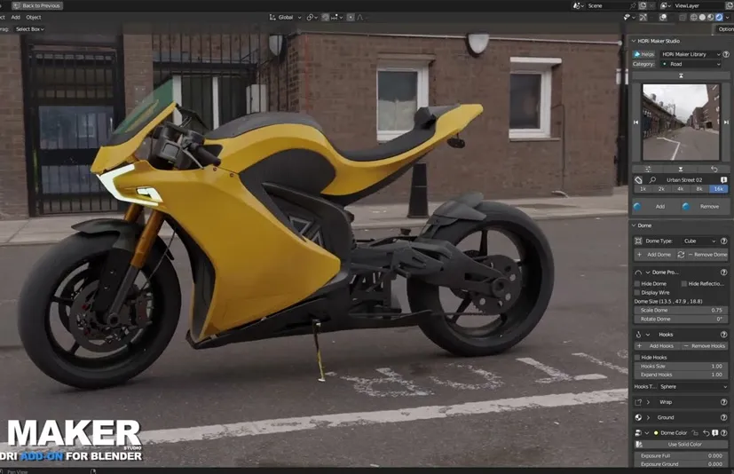 Blender好用的HDR灯光插件 – HDRI Maker v3.0.120