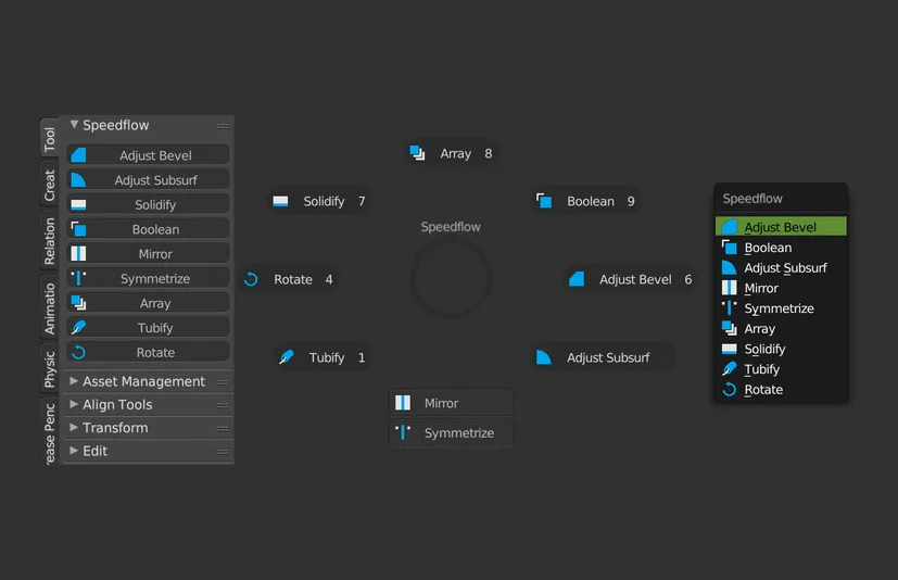 Blender加速硬表面建模插件 Speedflow v0.1.0 for blender4.0