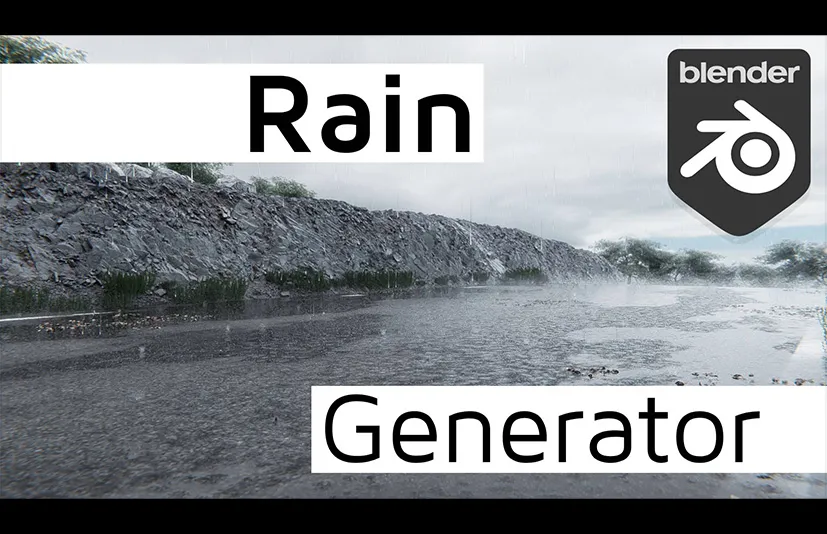 Blender几何节点水景特效雨水飞溅生成器 – Baga Rain Generator v1.0.9