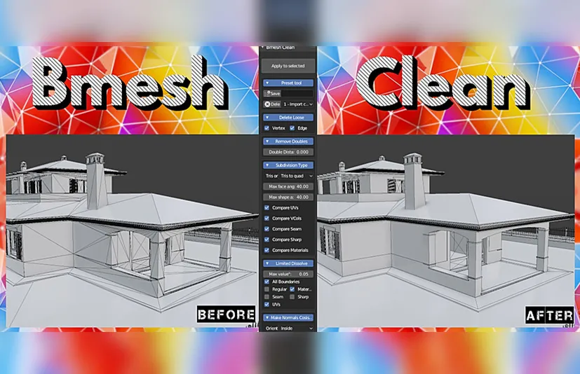 Blender点线面清理插件 – Bmesh clean v1.1.200