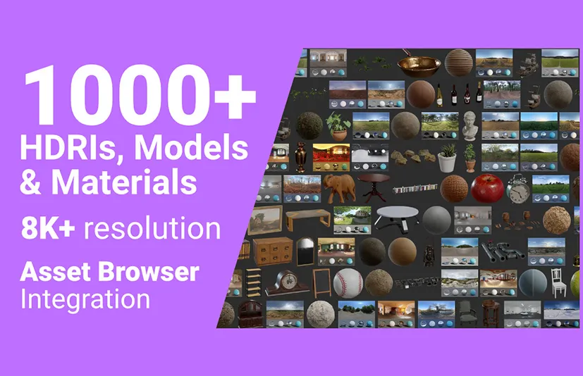 Blender资产浏览器插件-Poly Haven Asset Browser v1.1.10