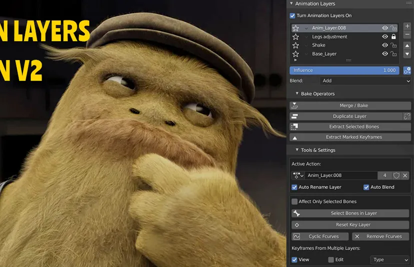 Blender图层控制动画插件 Animation Layers v2.1.9.5