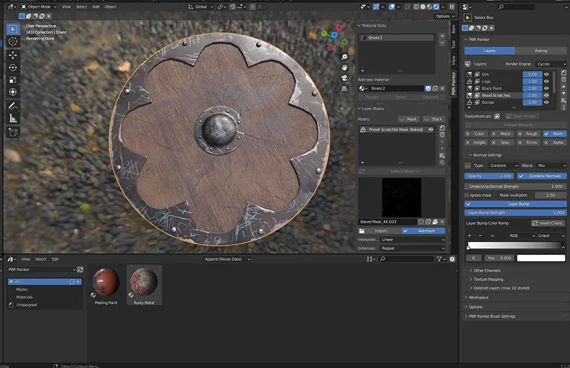 Blender PBR贴图材质分层导入插件 PBR Painter V2.4.11