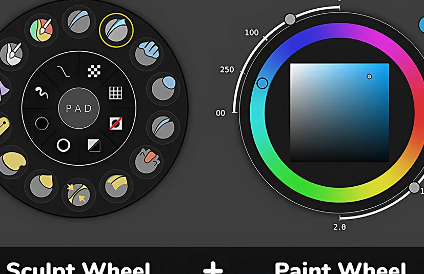 Blender雕刻轮盘小工具面板 Sculpt Paint Wheel v3.0.4