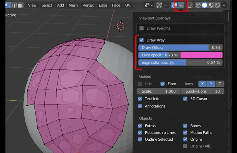 Blender顶部面片选择插件- Draw Xray v4.2.3